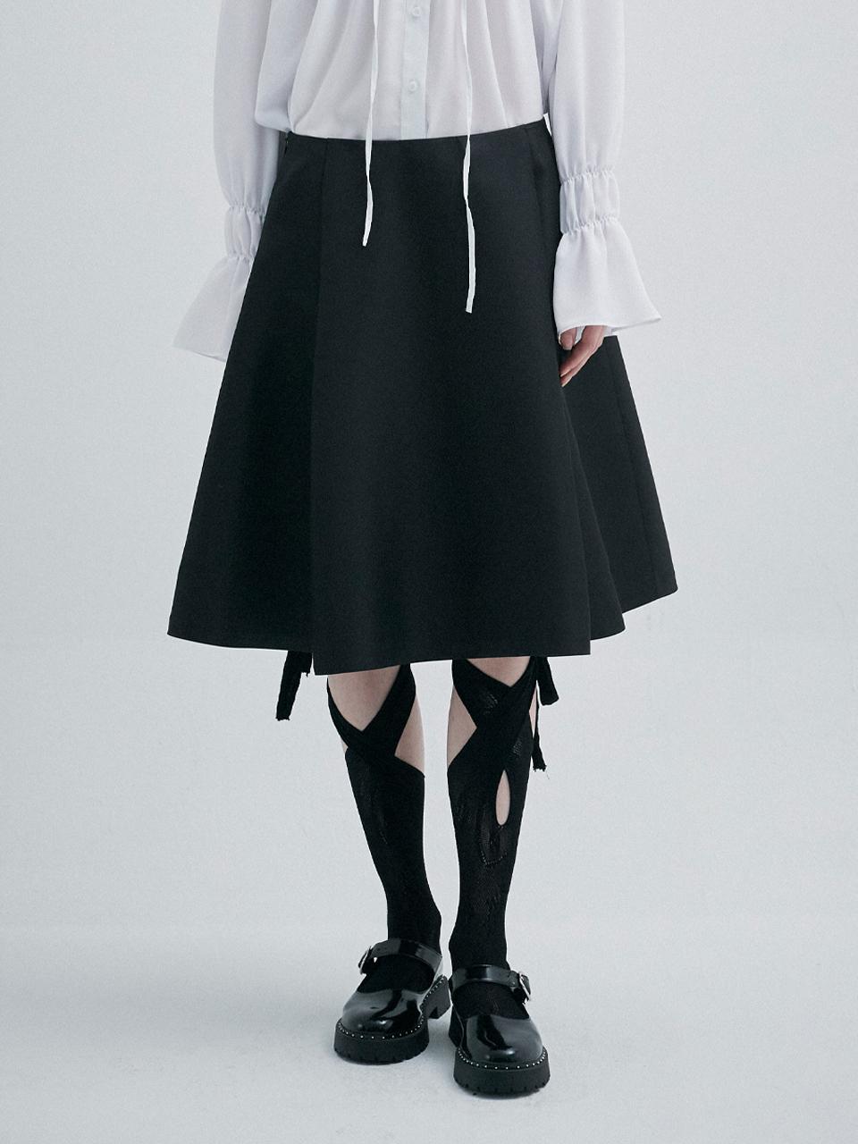 KILO A-LINE TUCKED SKIRT_BLACK