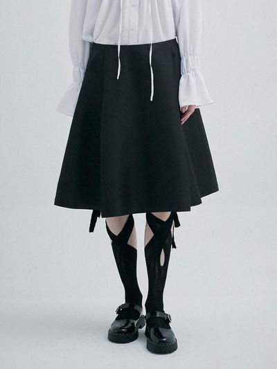 KILO A-LINE TUCKED SKIRT_BLACK