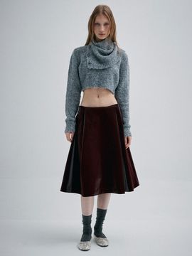 KILO A LINE TUCKED SKIRT_BURGUNDY