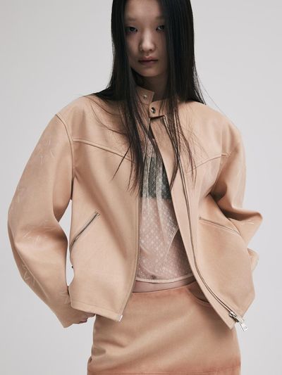 KILO Biker Suede Jacket - Beige