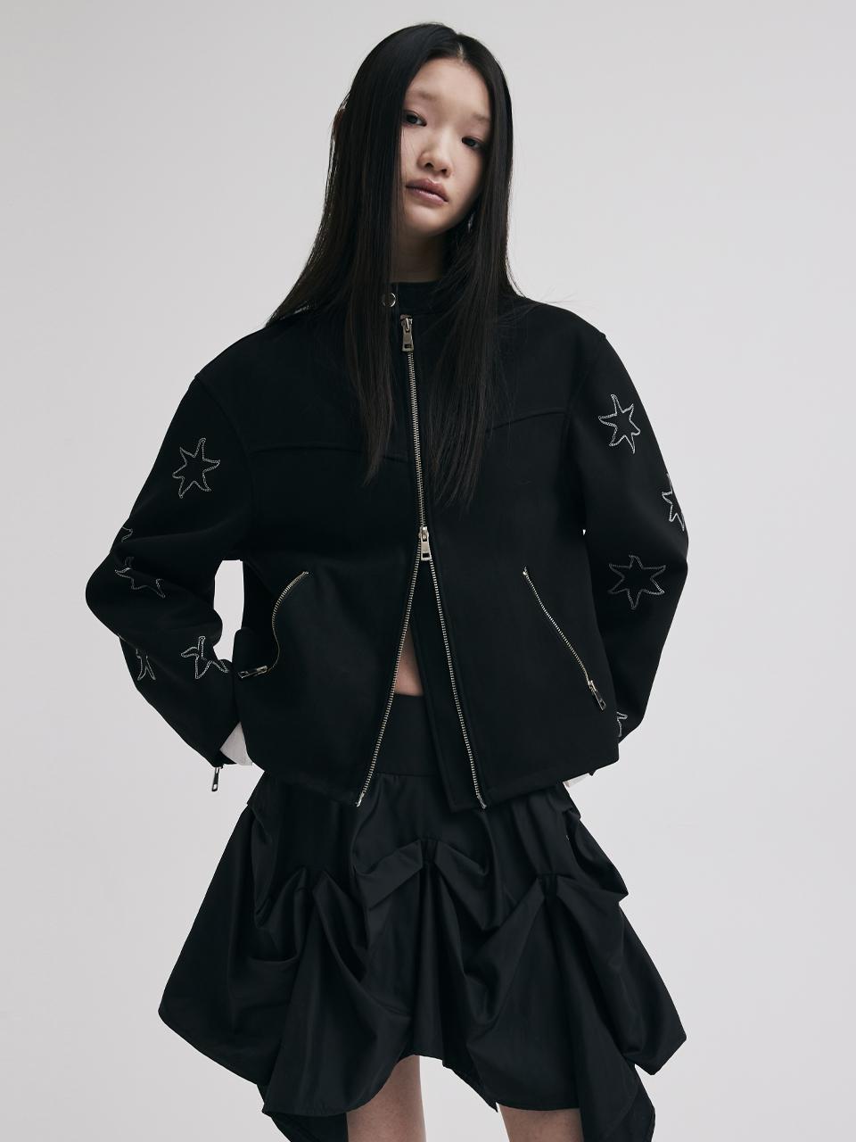 KILO Biker Suede Jacket - Black