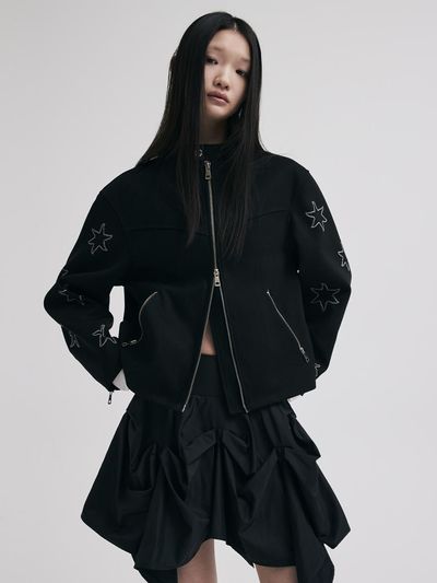 KILO Biker Suede Jacket - Black