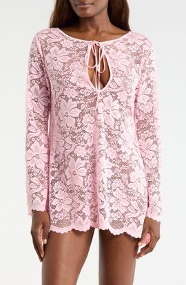 KILO BRAVA KILO BRAVA Embroidered Flower Long Sleeve Chemise