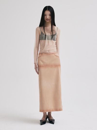 KILO Brushed Suede Skirt - Beige