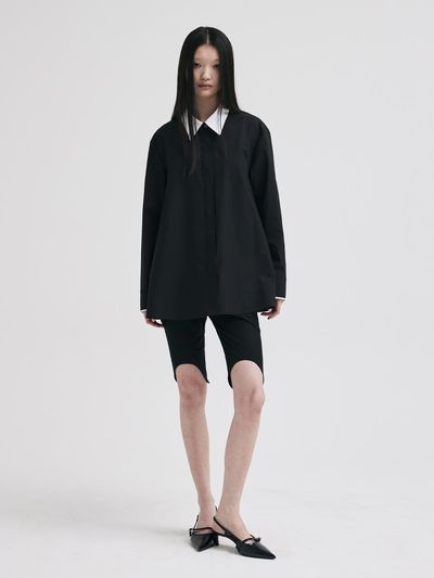KILO Cotton A-Line Double-Layered Shirt [Beige]