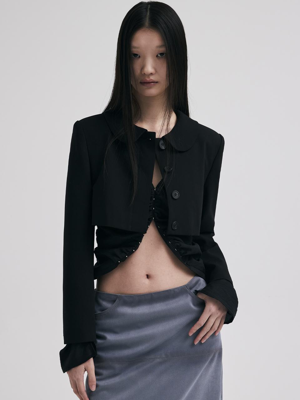 KILO CROPPED WOOL JACKET_BLACK