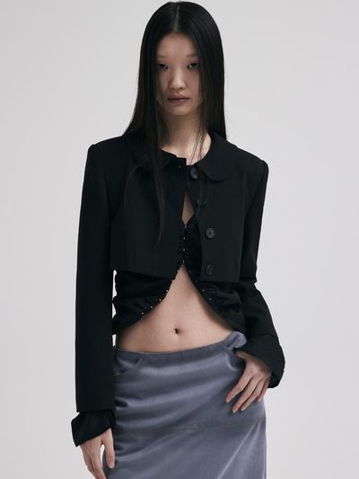 KILO CROPPED WOOL JACKET_BLACK