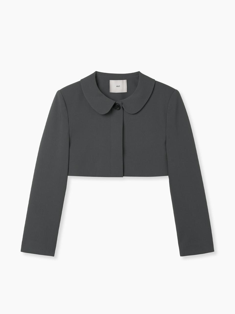 KILO CROPPED WOOL JACKET_GRAY
