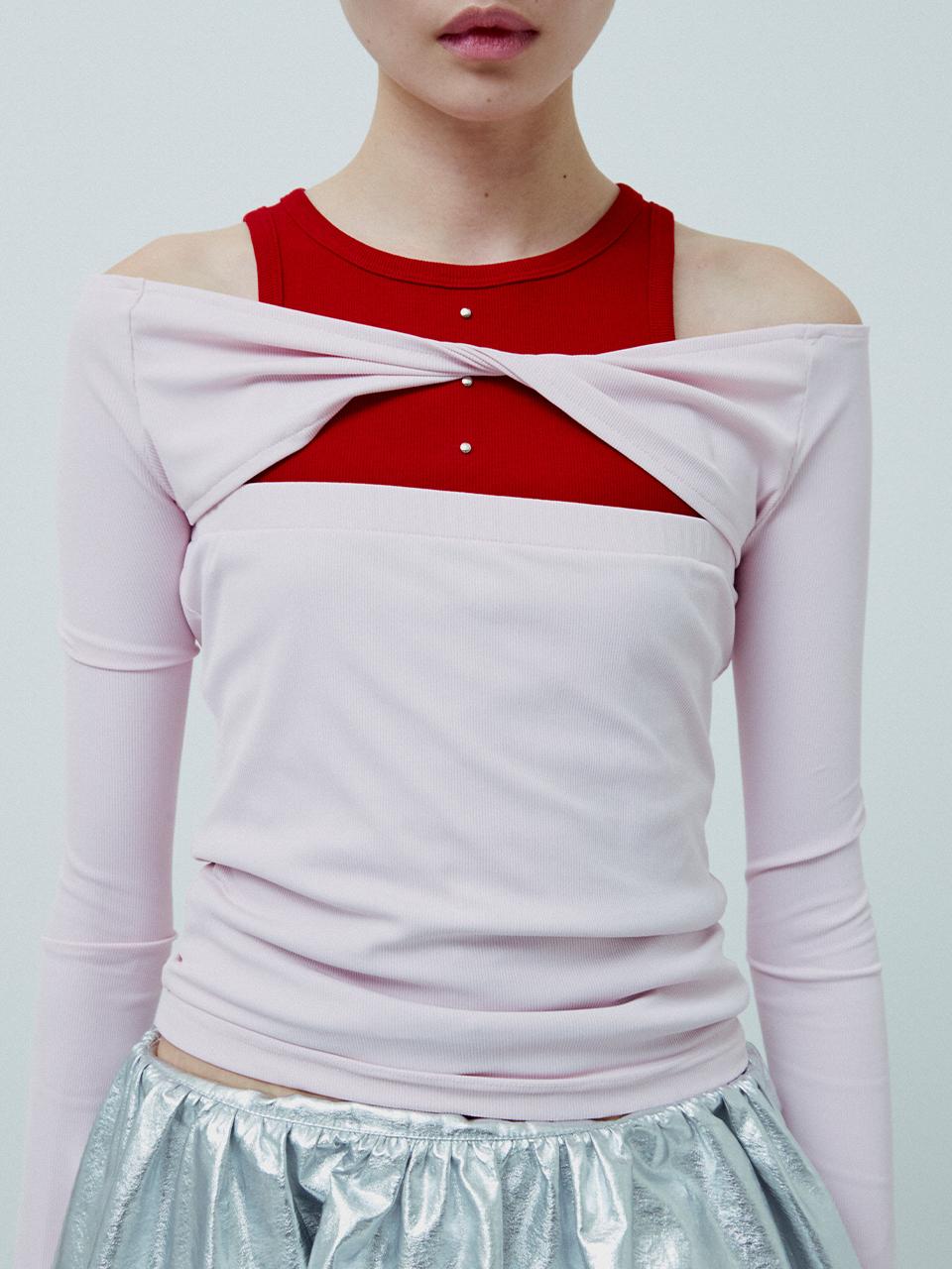 KILO LAYERED TWIST TOP_PINK