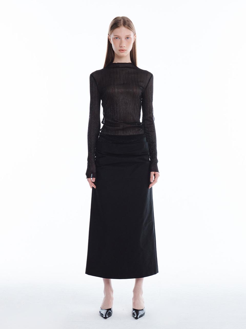 KILO NYLON LONG SKIRT_BLACK