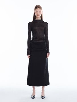 KILO NYLON LONG SKIRT_BLACK