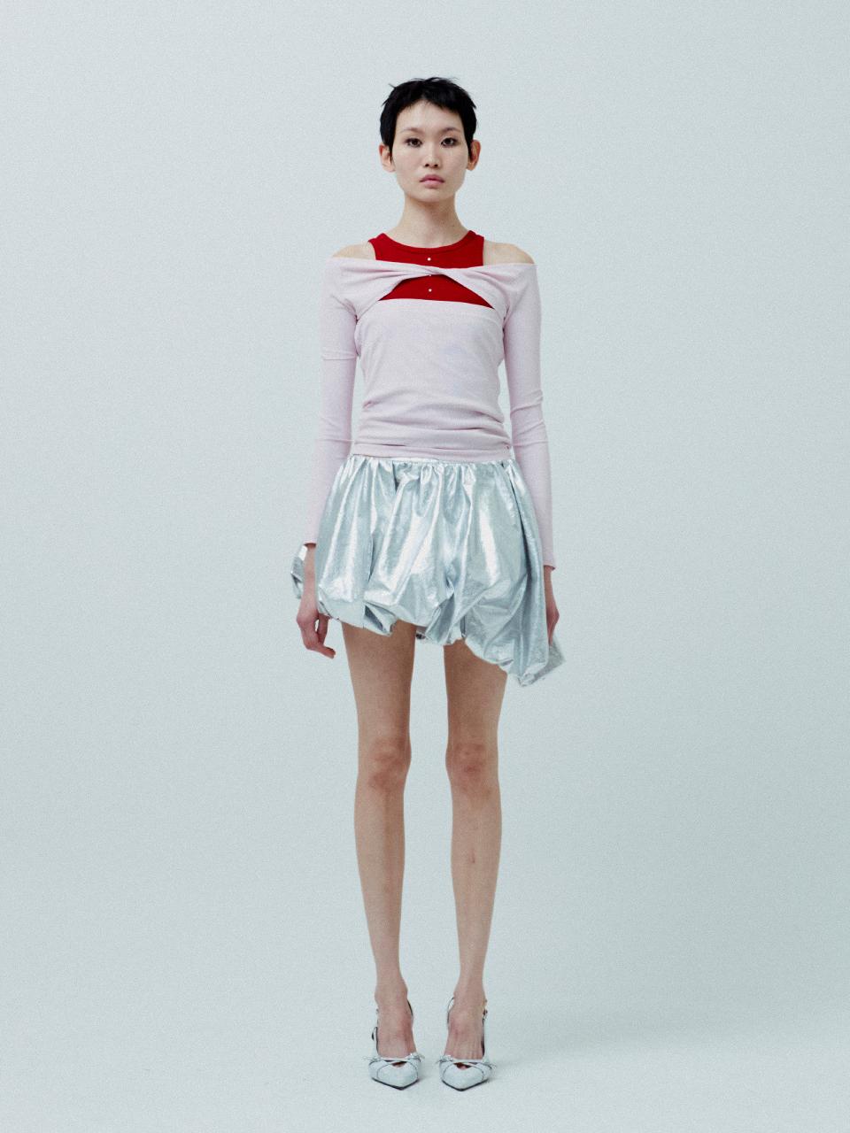 KILO PUMPKIN MINI SKIRT_SILVER