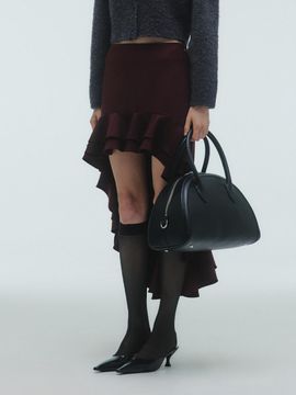 KILO RUFFLED LONG SKIRT_BURGUNDY