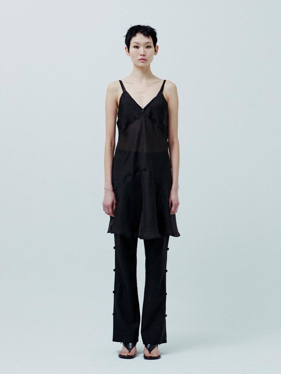 KILO SHEER SLIP DRESS_BLACK