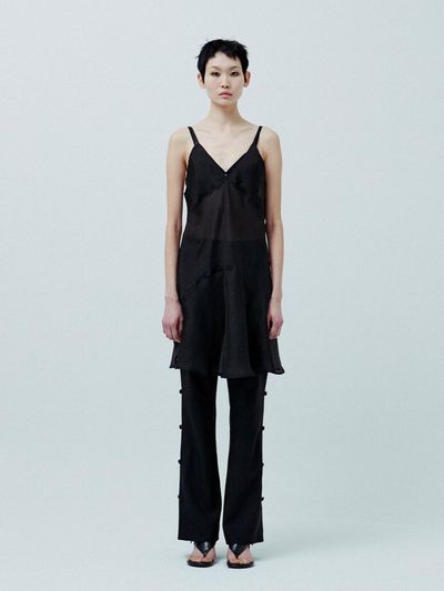 KILO SHEER SLIP DRESS_BLACK