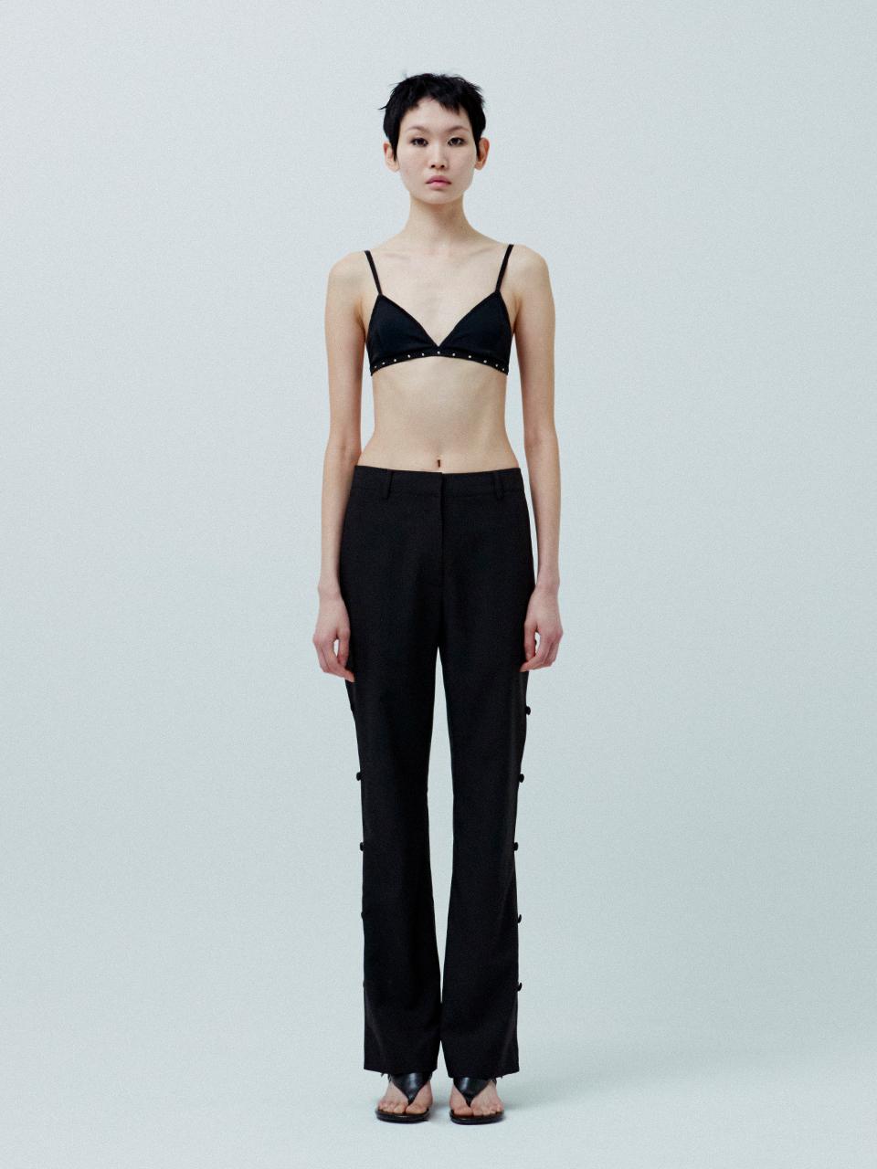 KILO SIDE BUTTON SLACKS _BLACK