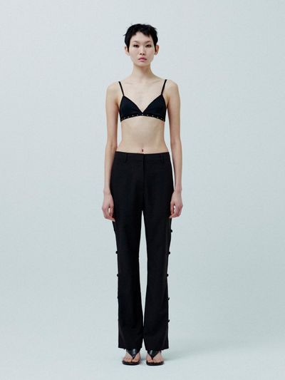 KILO SIDE BUTTON SLACKS _BLACK
