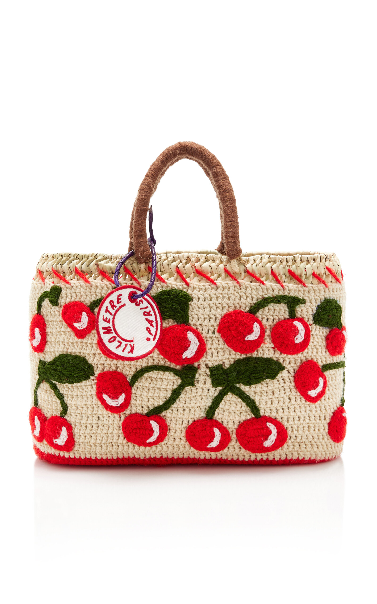 Kilometre Paris Kilometre Paris Exclusive La Isla Mon Cherry Raffia Tote Bag