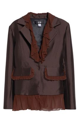 KIM SHUI KIM SHUI Arianna Ruffle Silk & Wool Jacket