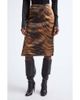 KIM SHUI KIM SHUI Chudeir Tiger Print Silk Satin Pencil Skirt  - 1