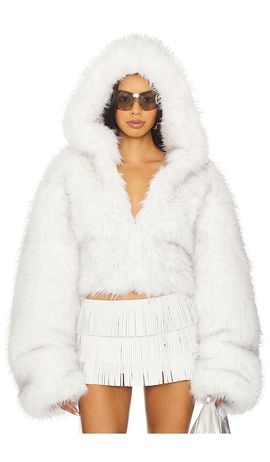 Kim Shui Kim Shui Hody White Faux Fur Jacket