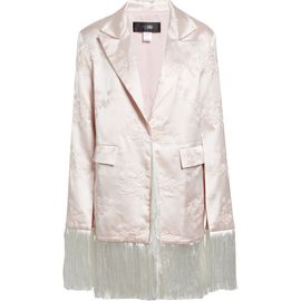 KIM SHUI KIM SHUI Kyla Embroidered Fringe Silk Satin Jacket
