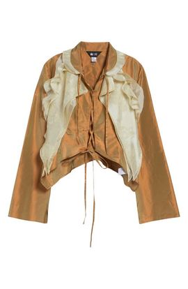 KIM SHUI KIM SHUI Larsen Crop Silk Lace-Up Top
