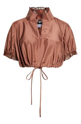KIM SHUI KIM SHUI Luana Crop Silk Taffeta Puff Top