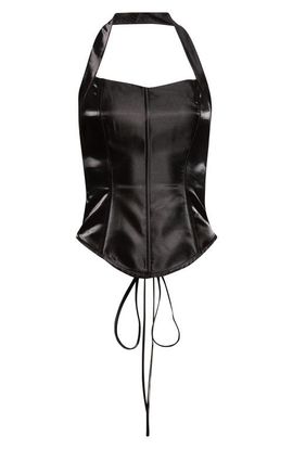 KIM SHUI KIM SHUI Satin Halter Bustier Top