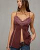 Kimchi Blue Kimchi Blue Ashleigh Split-Front Lace Trim Tunic Cami in Plum, Women's at Urban Outfitters - 1