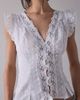 Kimchi Blue Kimchi Blue Aurelia Lace Trim Flutter Sleeve Blouse in White, Women's at Urban Outfitters - 1