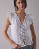 Kimchi Blue Kimchi Blue Aurelia Lace Trim Flutter Sleeve Blouse in White, Women's at Urban Outfitters - 4