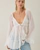 Kimchi Blue Kimchi Blue Belle Ruffle Chiffon Long Sleeve Tunic Top in White, Women's at Urban Outfitters - 1