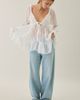 Kimchi Blue Kimchi Blue Belle Ruffle Chiffon Long Sleeve Tunic Top in White, Women's at Urban Outfitters - 4