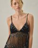 Kimchi Blue Kimchi Blue Celia Embellished Sheer Chiffon Babydoll Cami in Black, Women's at Urban Outfitters - 3
