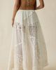 Kimchi Blue Kimchi Blue Crush On You Sheer Lace Trim Asymmetric Ruffle Maxi Skirt in White, Women's at Urban Outfitters - 5