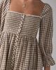 Kimchi Blue Kimchi Blue Cute As A Button Puff Sleeve Babydoll Mini Dress in Brown Gingham, Women's at Urban Outfitters - 2