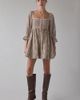 Kimchi Blue Kimchi Blue Cute As A Button Puff Sleeve Babydoll Mini Dress in Brown Gingham, Women's at Urban Outfitters - 3