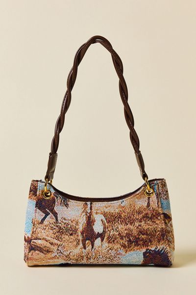 Kimchi Blue Kimchi Blue Emilia Jacquard Shoulder Bag in Brown, Women's at Urban Outfitters