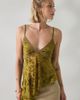 Kimchi Blue Kimchi Blue Estelle Burnout Velvet Asymmetric Tunic Tank Top in Lime, Women's at Urban Outfitters - 1