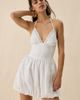 Kimchi Blue Kimchi Blue Genevieve Eyelet Lace Bubble Hem Halter Mini Dress in White, Women's at Urban Outfitters - 1