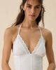 Kimchi Blue Kimchi Blue Genevieve Eyelet Lace Bubble Hem Halter Mini Dress in White, Women's at Urban Outfitters - 3
