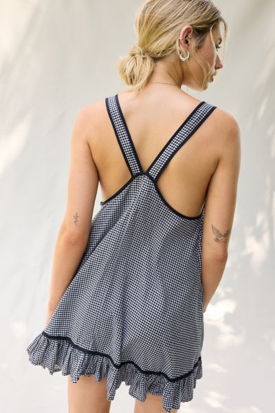 kimchi blue gingham dress Cut-Out Open-Back Tight Sheath Short Homecoming Dress– PromGirl main image 0