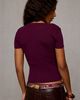 Kimchi Blue Kimchi Blue Hannah Fitted Short Sleeve Cardigan in Maroon, Women's at Urban Outfitters - 4