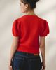 Kimchi Blue Kimchi Blue Kate Goose Motif Puff Short Sleeve Cardigan in Red, Women's at Urban Outfitters - 2