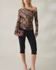 Kimchi Blue Kimchi Blue Kay Sheer Mesh Asymmetric Off-The-Shoulder Long Sleeve Top in Brown, Women's at Urban Outfitters - 2
