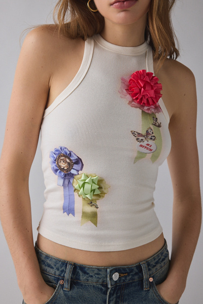 Kimchi Blue - Kidult Ribbon Applique Graphic Off-Duty High Neck
