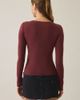 Kimchi Blue Kimchi Blue Mary Long Sleeve Lace Trim V-Neck Top in Red, Women's at Urban Outfitters - 3