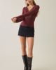 Kimchi Blue Kimchi Blue Mary Long Sleeve Lace Trim V-Neck Top in Red, Women's at Urban Outfitters - 4