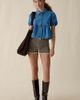 Kimchi Blue Kimchi Blue Matilda Short Sleeve Peplum Denim Jacket in Pale Blue, Women's at Urban Outfitters - 3
